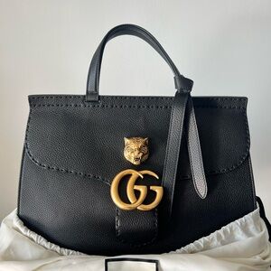 Gucci Black Satchel with Gold Hardware